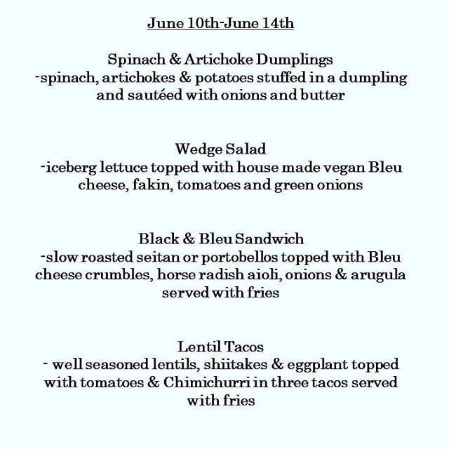 In addition to our weekly specials, today we have a Corn Noodle Soup. I believe for Brunch Specials this weekend we will have a Veggie Omlette and Cheddar &amp; Green Onion Scones with a Southern Pepper Gravy. Don't forget that we still have adult be